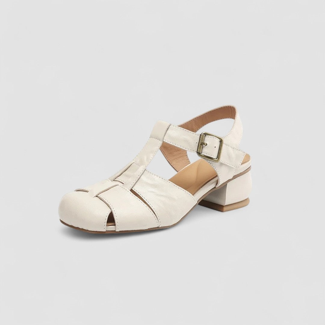 Mabel™ | Zapatos Mary Jane de piel con tacón ancho y tiras