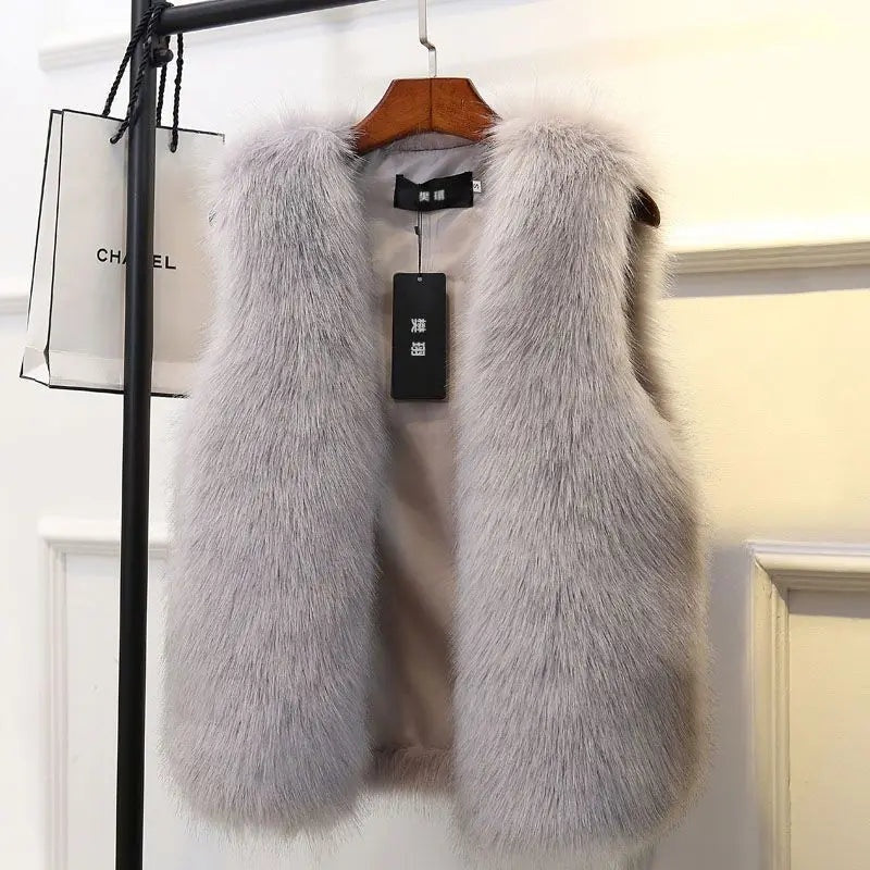 Nora™ | Chaleco de pelo sintético oversize sin mangas