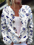 Mia™ | Chaqueta de punto con estampado floral y botones