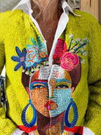 Mia™ | Chaqueta de punto con estampado floral y botones