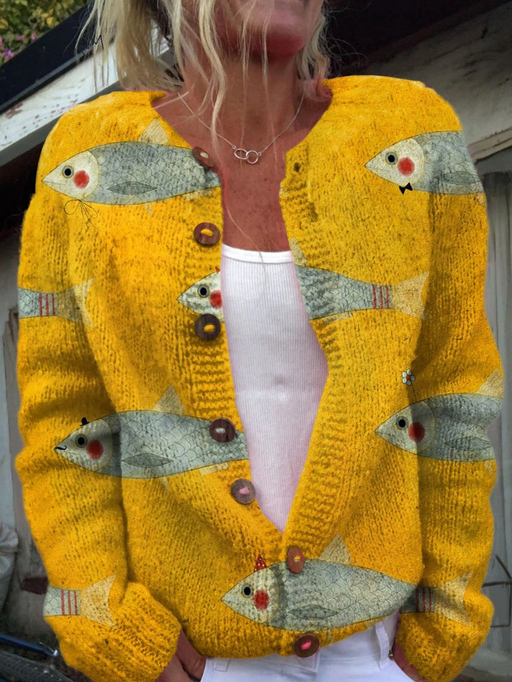Mia™ | Chaqueta de punto con estampado floral y botones