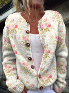 Mia™ | Chaqueta de punto con estampado floral y botones