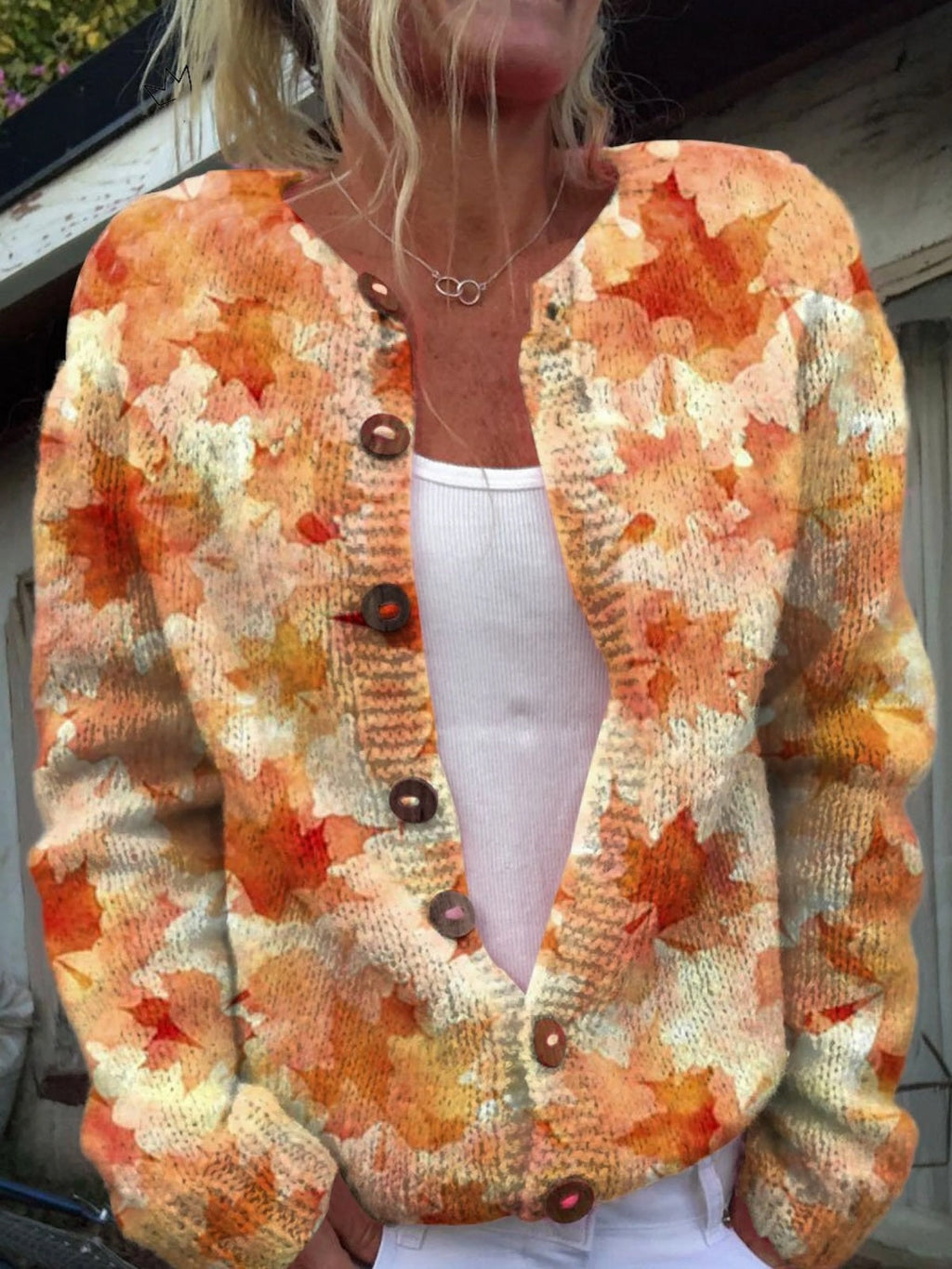 Mia™ | Chaqueta de punto con estampado floral y botones