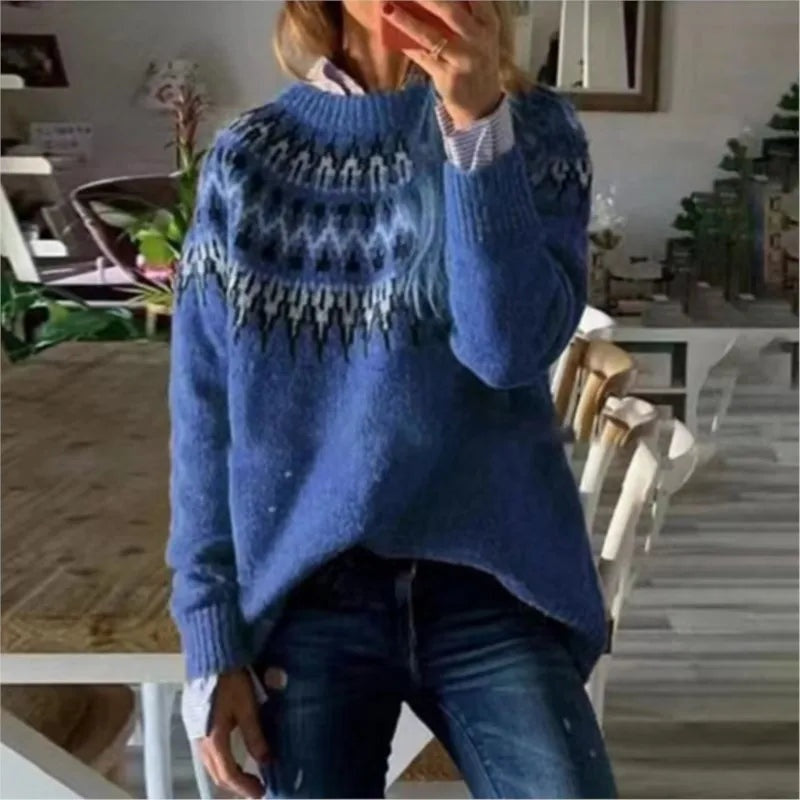 Margot™ | Jersey nórdico de punto con cuello redondo