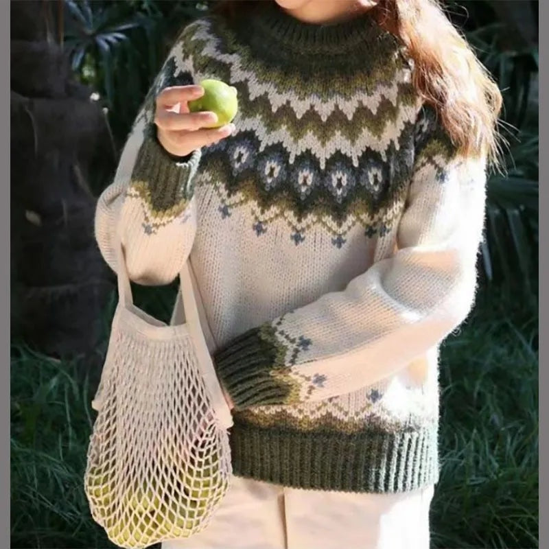 Margot™ | Jersey nórdico de punto con cuello redondo