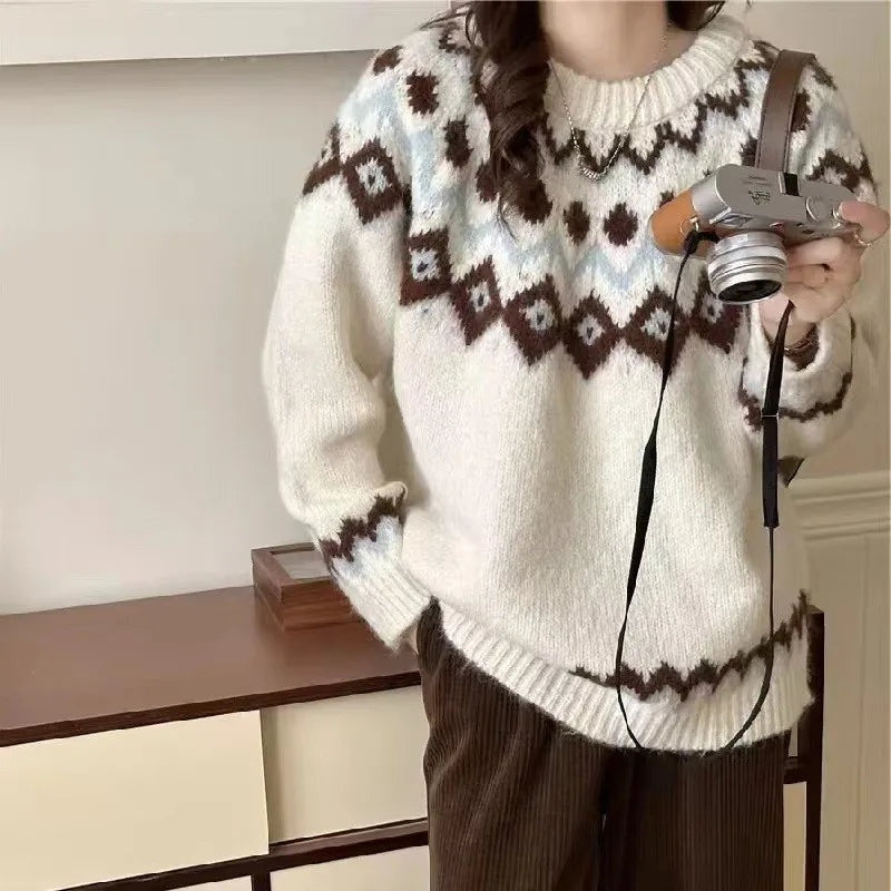 Margot™ | Jersey nórdico de punto con cuello redondo