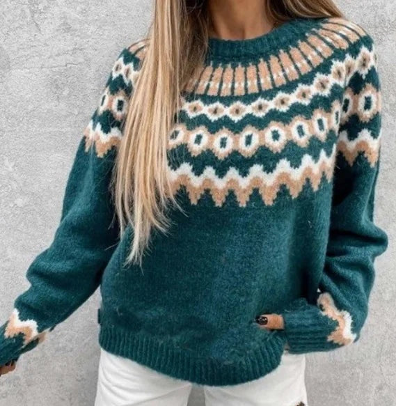 Margot™ | Jersey nórdico de punto con cuello redondo