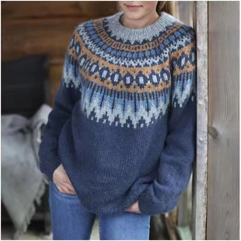 Margot™ | Jersey nórdico de punto con cuello redondo