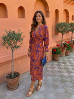 Silvia Vestido midi con estampado