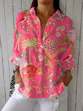 Lydia™ | Blusa estampada de otoño con escote en V