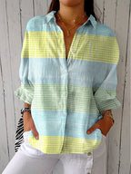 Lydia™ | Blusa estampada de otoño con escote en V