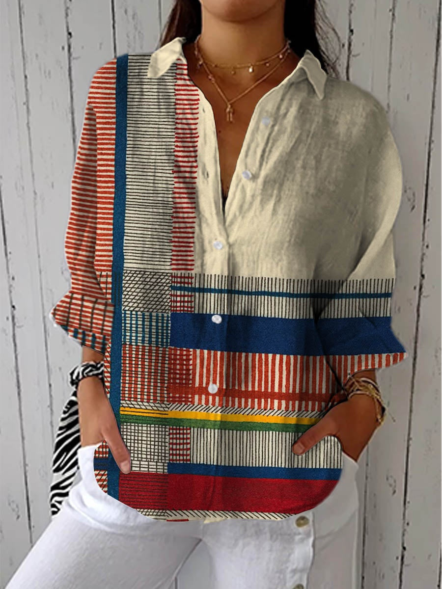 Lydia™ | Blusa estampada de otoño con escote en V