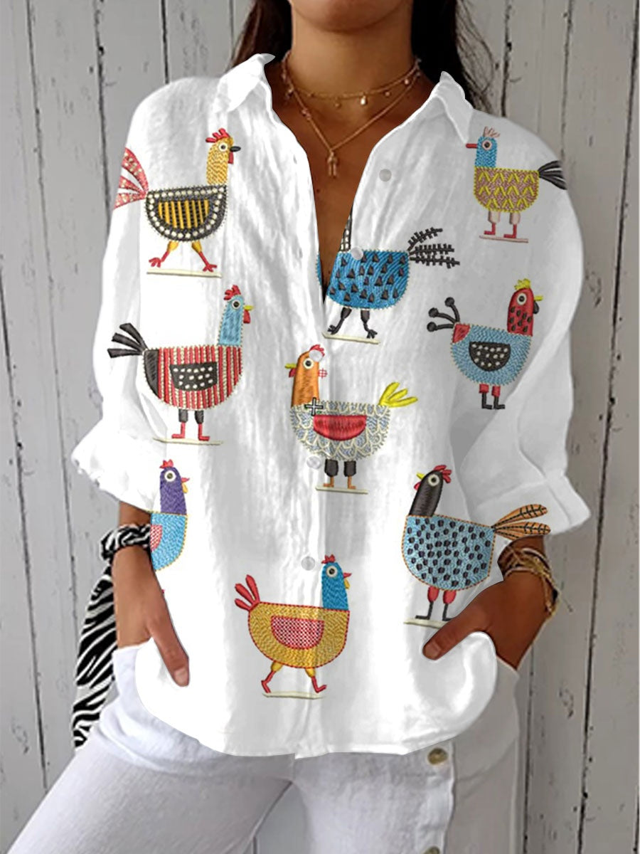 Lydia™ | Blusa estampada de otoño con escote en V