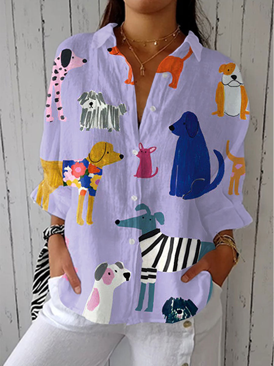 Lydia™ | Blusa estampada de otoño con escote en V