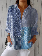 Lydia™ | Blusa estampada de otoño con escote en V