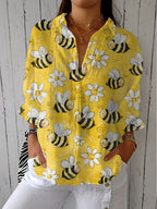 Lydia™ | Blusa estampada de otoño con escote en V