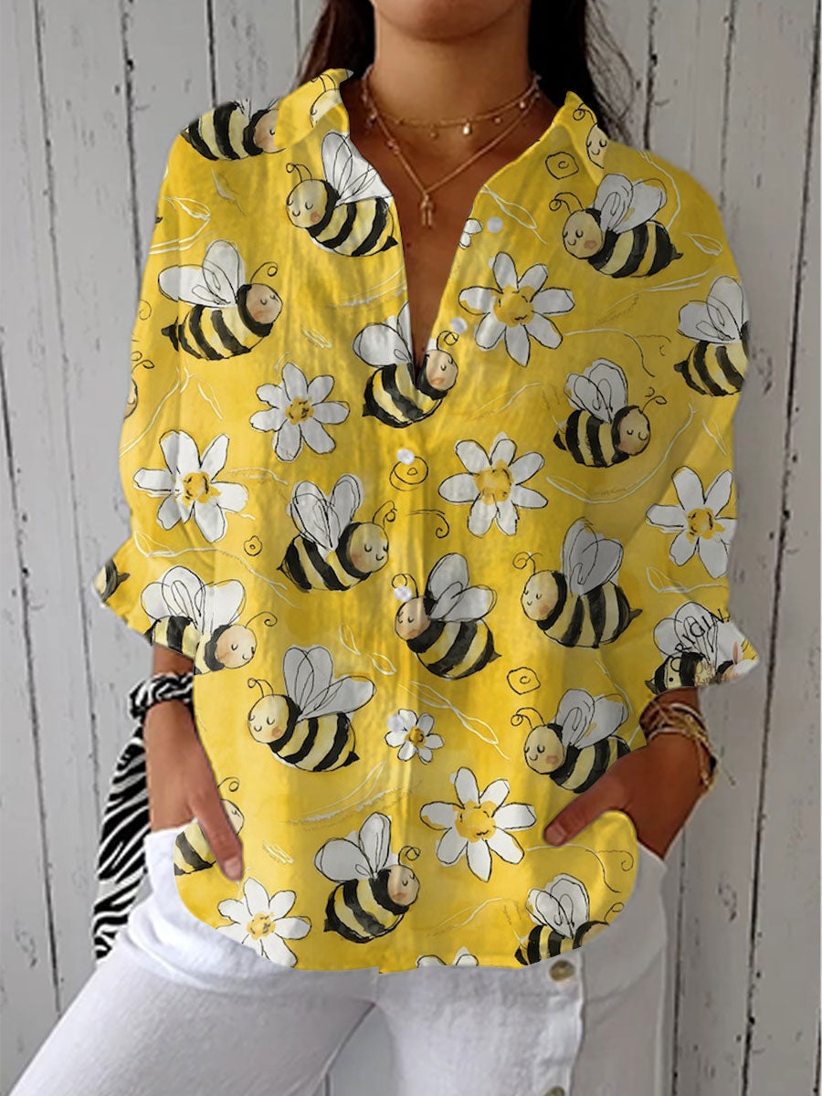 Lydia™ | Blusa estampada de otoño con escote en V