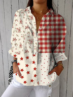 Lydia™ | Blusa estampada de otoño con escote en V