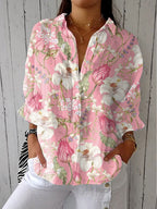 Lydia™ | Blusa estampada de otoño con escote en V