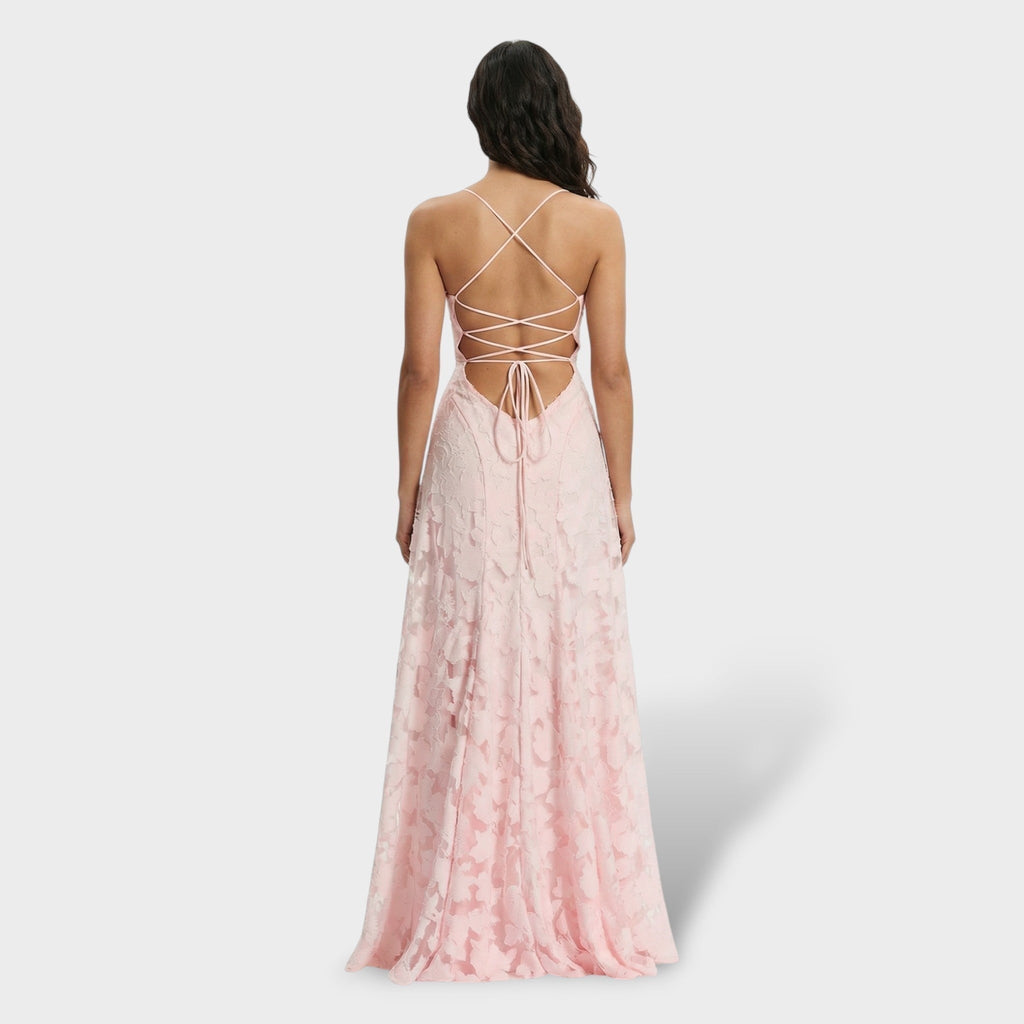 Norah™ | Vestido largo de fiesta de encaje con espalda descubierta
