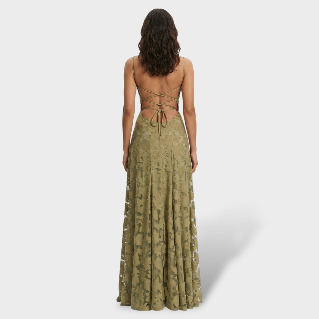 Norah™ | Vestido largo de fiesta de encaje con espalda descubierta