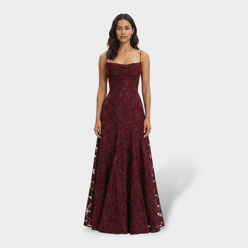 Norah™ | Vestido largo de fiesta de encaje con espalda descubierta