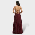 Norah™ | Vestido largo de fiesta de encaje con espalda descubierta