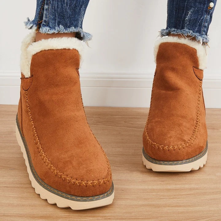 Adeline™ | Botas de invierno de ante con plataforma y forro sherpa