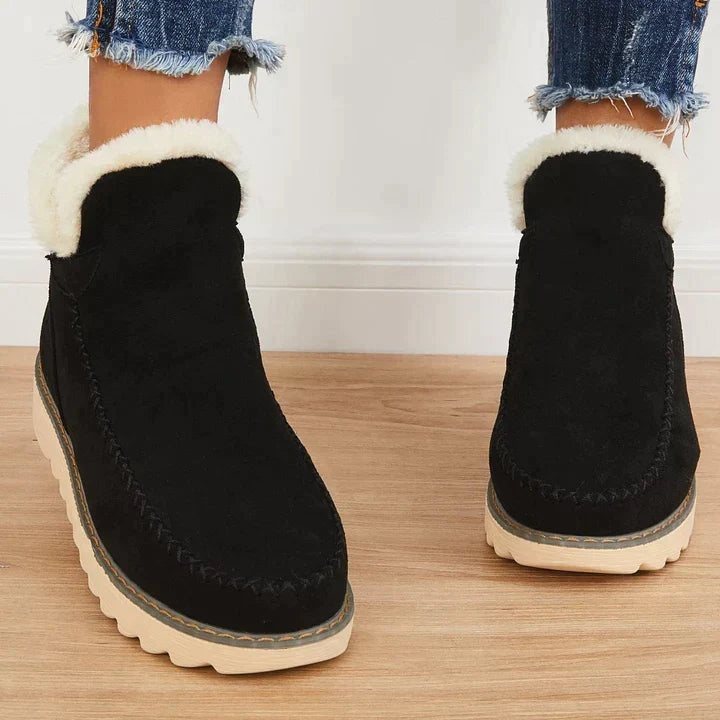 Adeline™ | Botas de invierno de ante con plataforma y forro sherpa