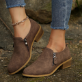 Katherine™ | Botines de antelina con cremallera y tacón bajo
