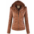 Callie™ | Chaqueta motera de polipiel con capucha
