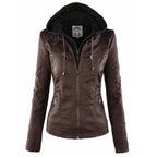 Callie™ | Chaqueta motera de polipiel con capucha