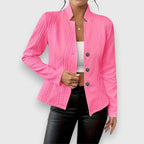 Abigail™ | Jersey de cuello alto con punto de ochos entallado