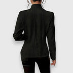 Abigail™ | Jersey de cuello alto con punto de ochos entallado