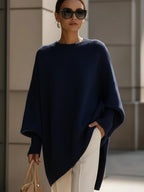 Lily™ | Jersey oversize de punto asimétrico con cuello redondo
