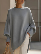 Lily™ | Jersey oversize de punto asimétrico con cuello redondo