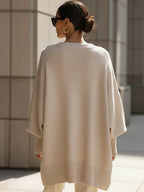 Lily™ | Jersey oversize de punto asimétrico con cuello redondo