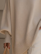 Lily™ | Jersey oversize de punto asimétrico con cuello redondo