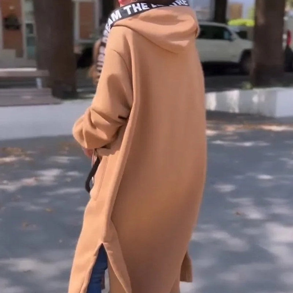 Lila™ | Parka larga oversize con capucha y detalle de letras