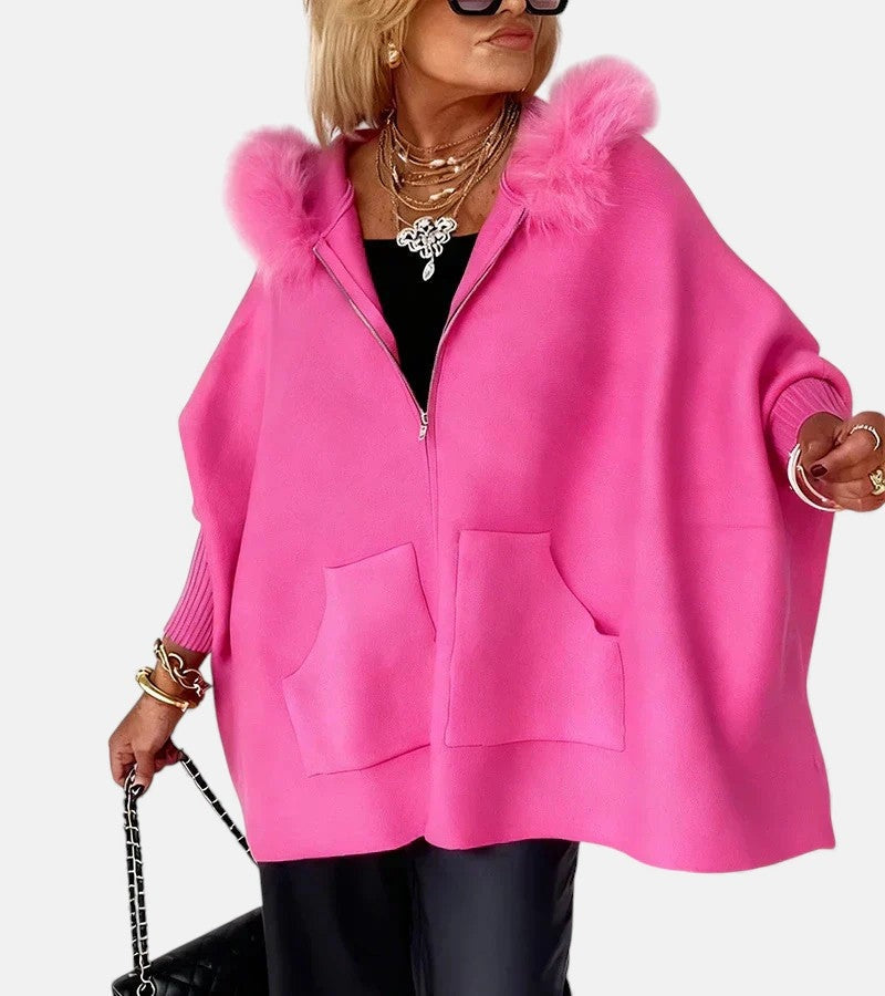 Juliette™ | Sudadera oversize con cremallera y pelo sintético