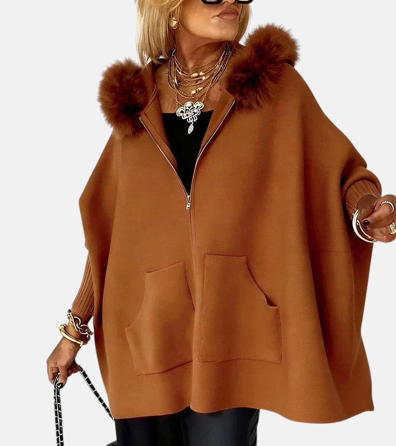 Juliette™ | Sudadera oversize con cremallera y pelo sintético