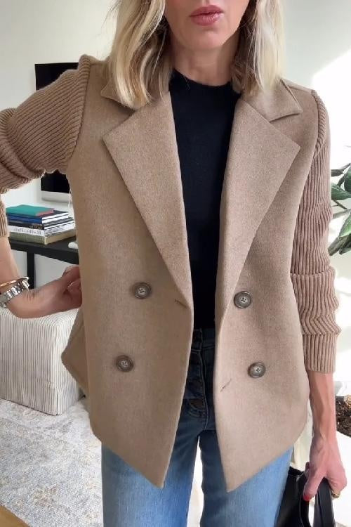 Mabel™ | Blazer cruzada con mangas de punto