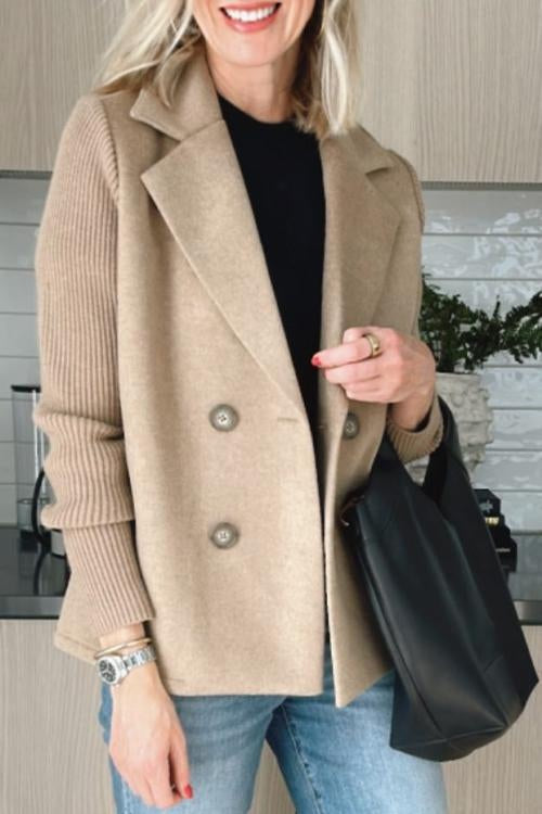 Mabel™ | Blazer cruzada con mangas de punto