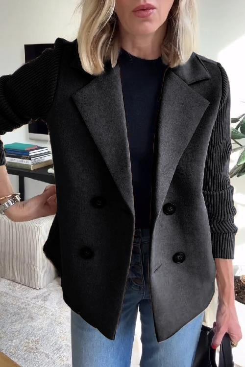 Mabel™ | Blazer cruzada con mangas de punto