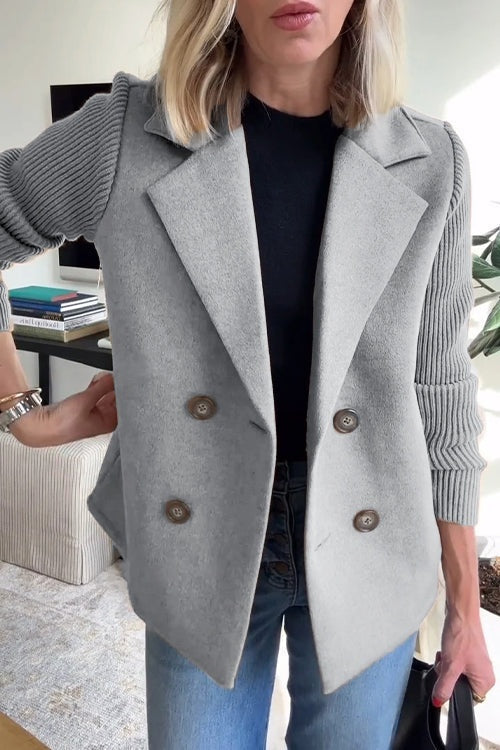 Mabel™ | Blazer cruzada con mangas de punto