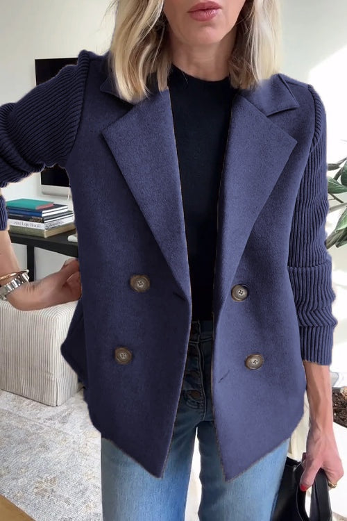 Mabel™ | Blazer cruzada con mangas de punto