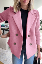 Mabel™ | Blazer cruzada con mangas de punto