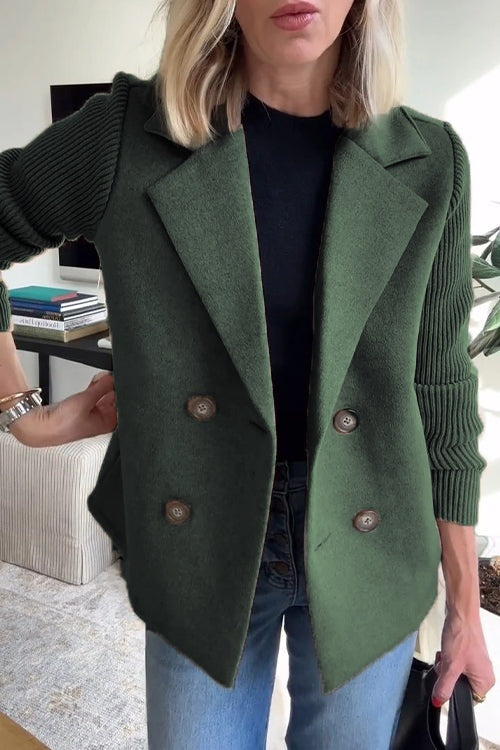 Mabel™ | Blazer cruzada con mangas de punto