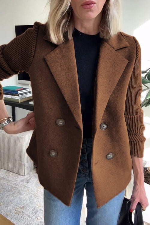 Mabel™ | Blazer cruzada con mangas de punto