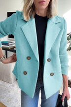 Mabel™ | Blazer cruzada con mangas de punto